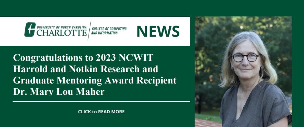 Congratulations to 2023 NCWIT Harrold and Notkin Research and Graduate Mentoring Award Recipient Dr. Mary Lou Maher.